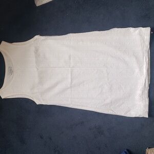 Kiel James Patrick white eyelet shift dress. Size XS